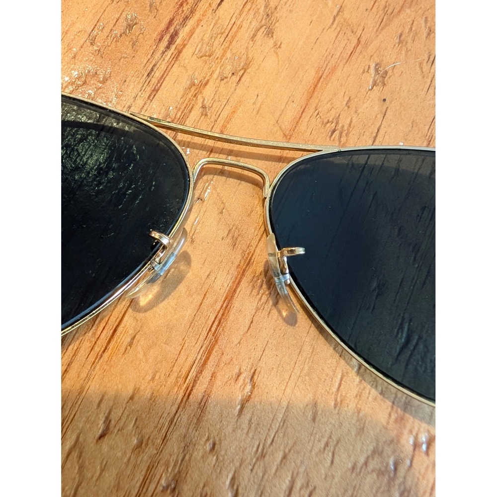 Ray-Ban Aviator Sunglasses G-15‎ Lenses RB3025 Gold Frame Dark Green Classic - Picture 3 of 6